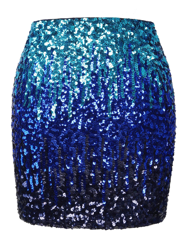glitter-bodycon-sequin-skirt-party-night-out-blue-back