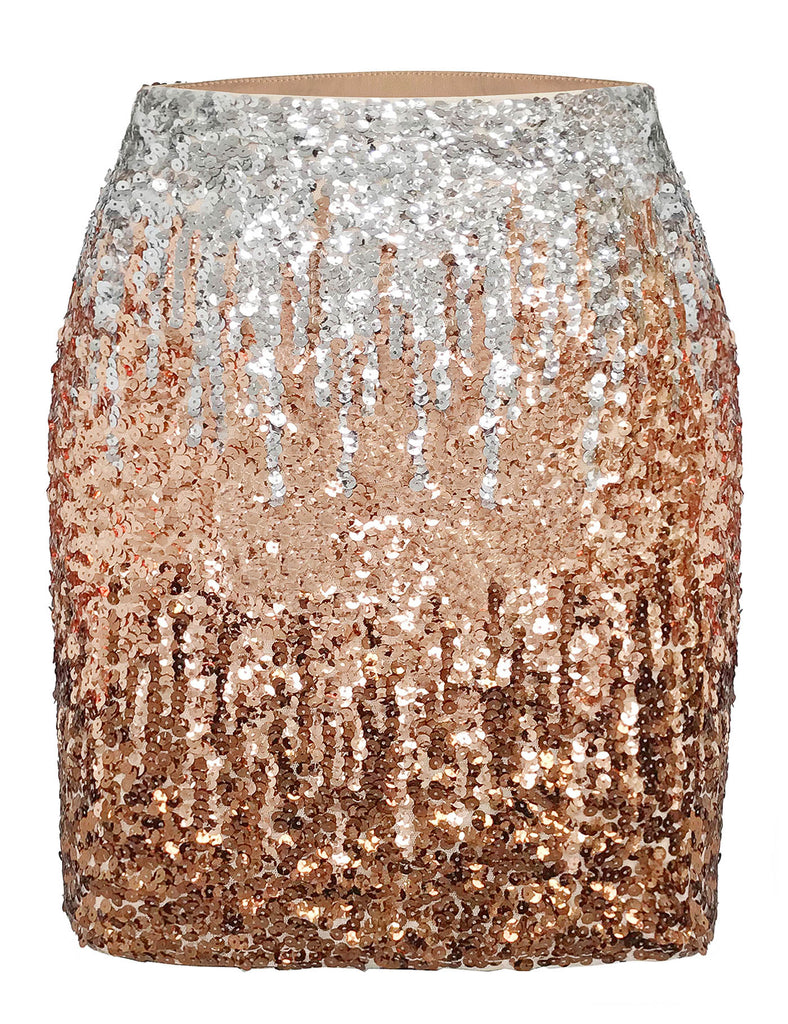 glitter-bodycon-sequin-skirt-party-night-out-rose-gold