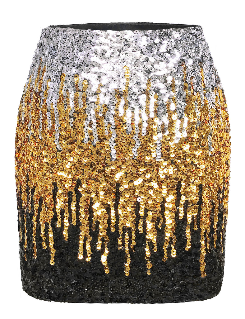glitter-bodycon-sequin-skirt-party-night-out-silver-gold-black