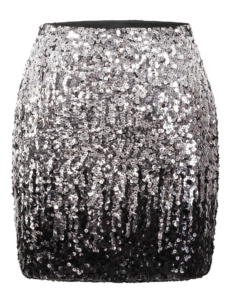 glitter-bodycon-sequin-skirt-party-night-out-silver-gray-black