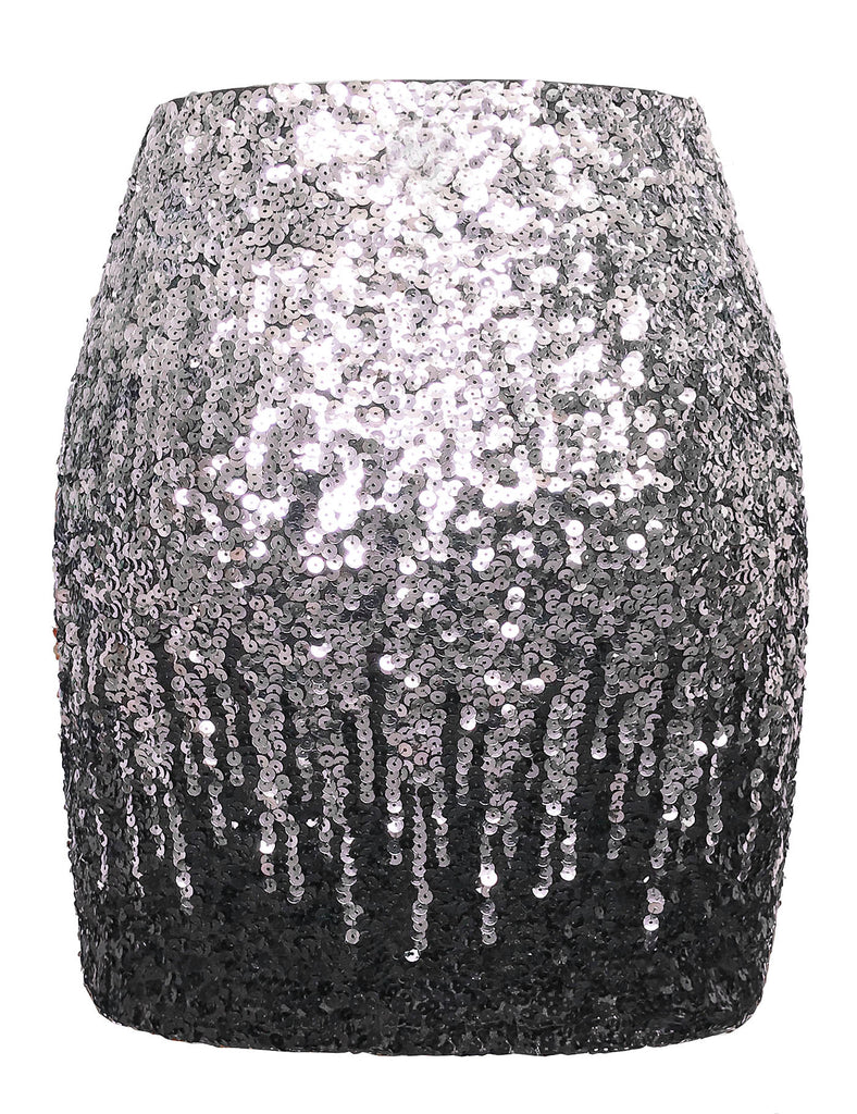 glitter-bodycon-sequin-skirt-party-night-out-silver-gray-black-back