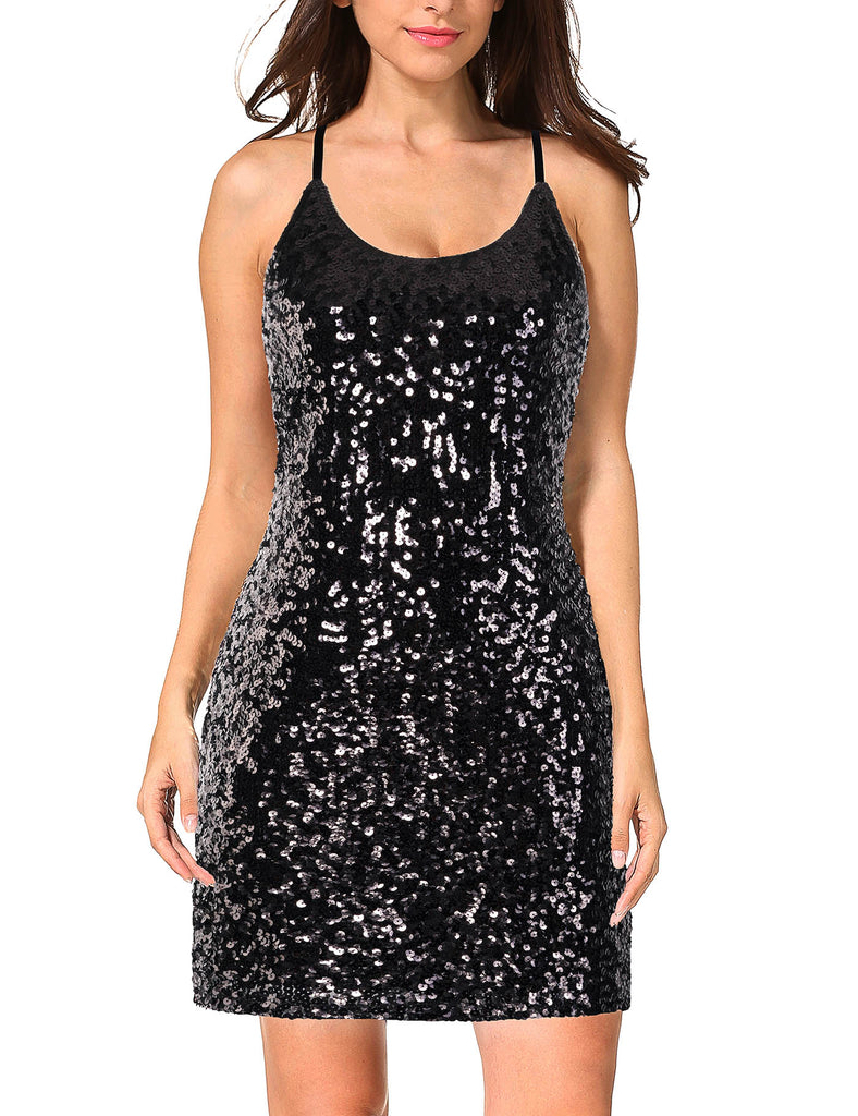 glitter-sequin-dress-for-women-party-spaghetti-strap-black