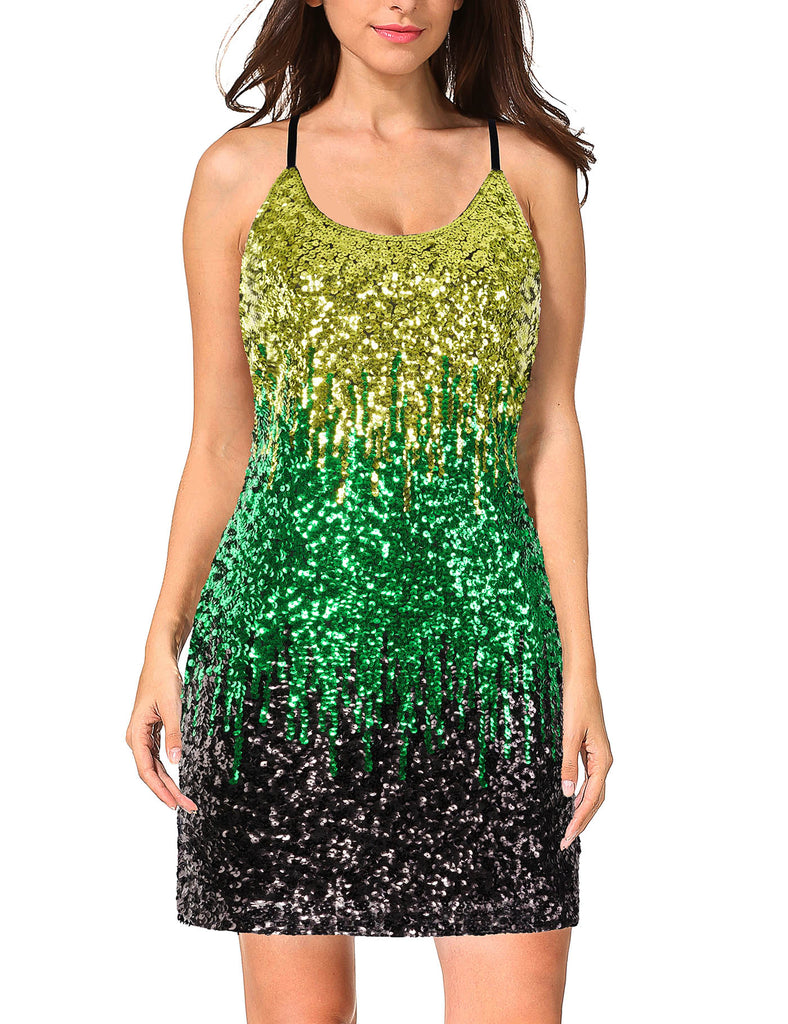 glitter-sequin-dress-for-women-party-spaghetti-strap-green