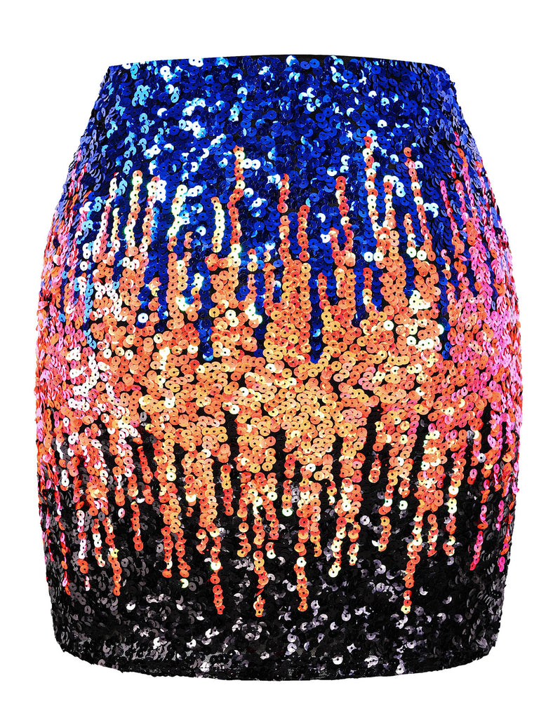 glitter-sequin-skirt-party-night-out-blue-orange-black-back
