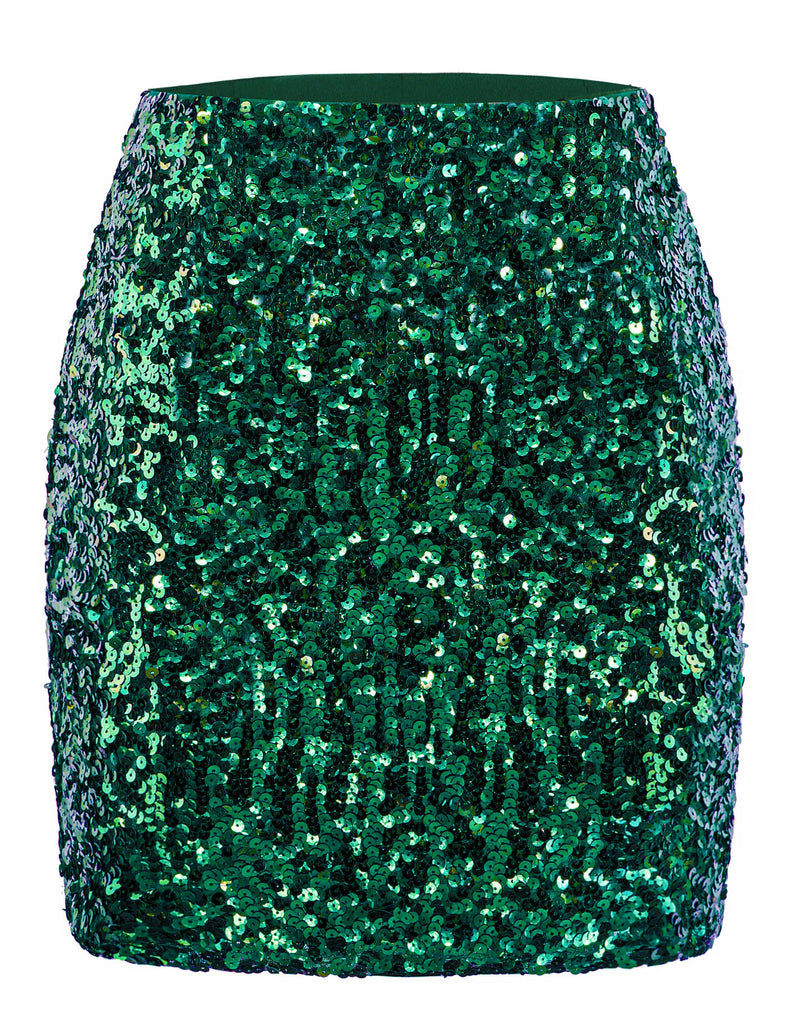 glitter-sequin-skirt-party-night-out-dark-green