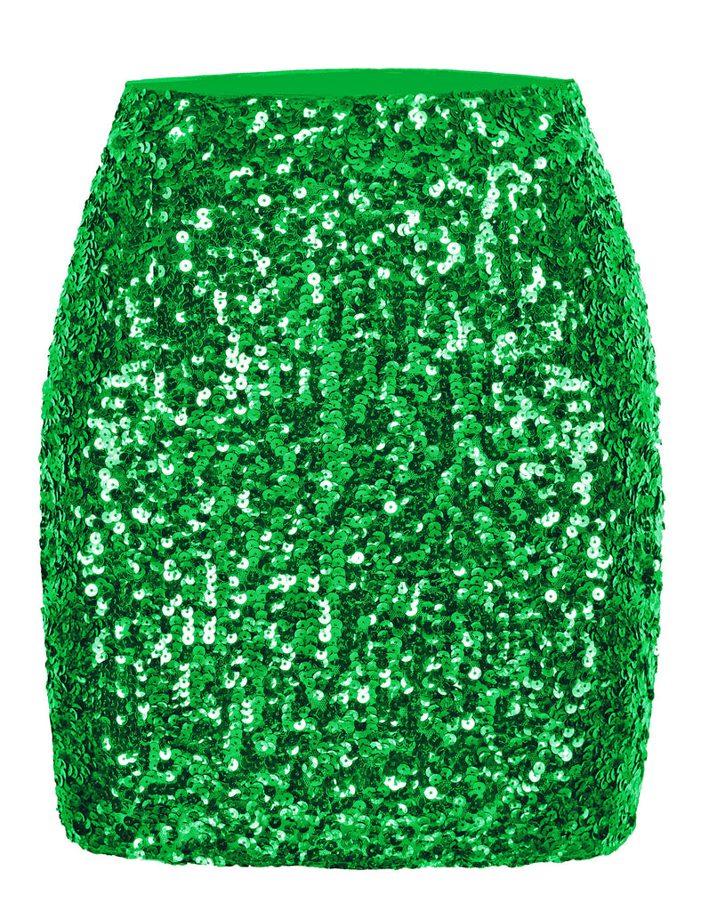 glitter-sequin-skirt-party-night-out-green
