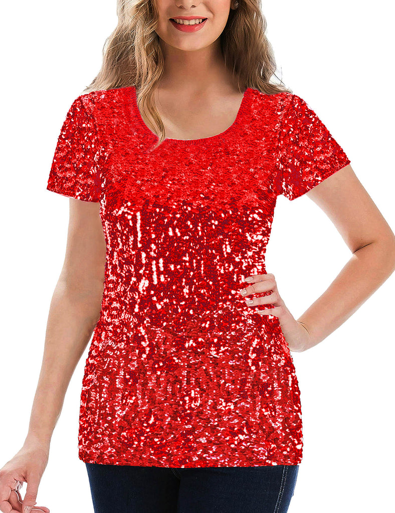 glitter-sequin-tops-for-women-party-red