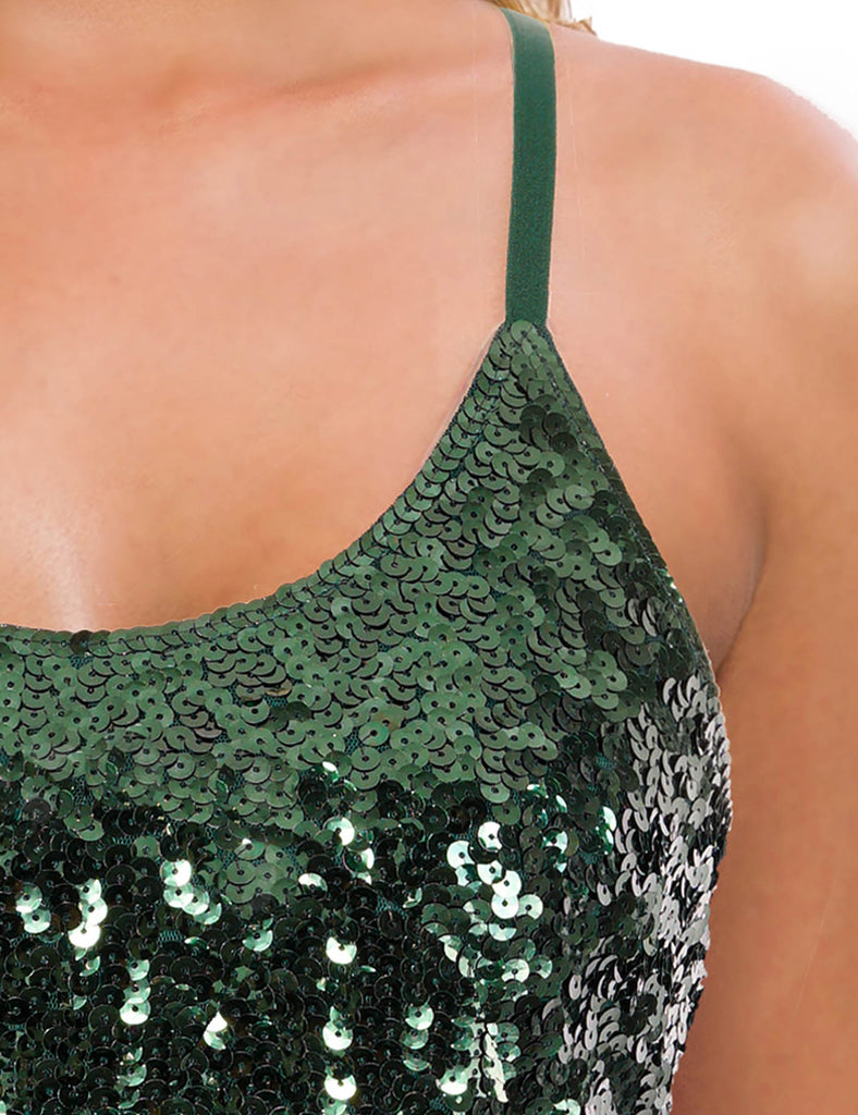 glitter-sequin-tops-for-women-party-tank-dark-green-scale