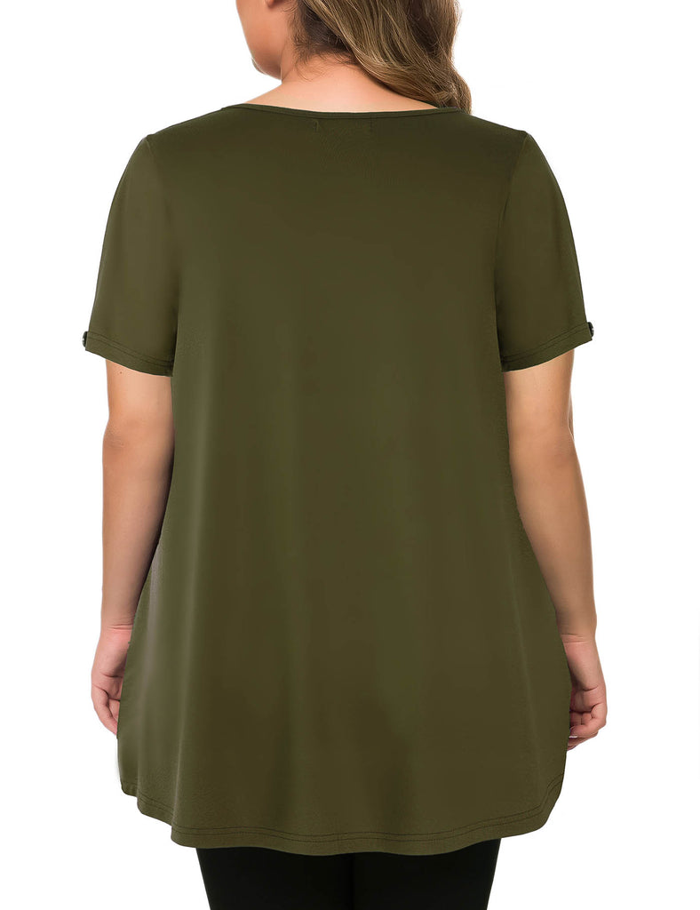 plus-size-tops-for-women-flowy-tunic-shirt-army-green-back
