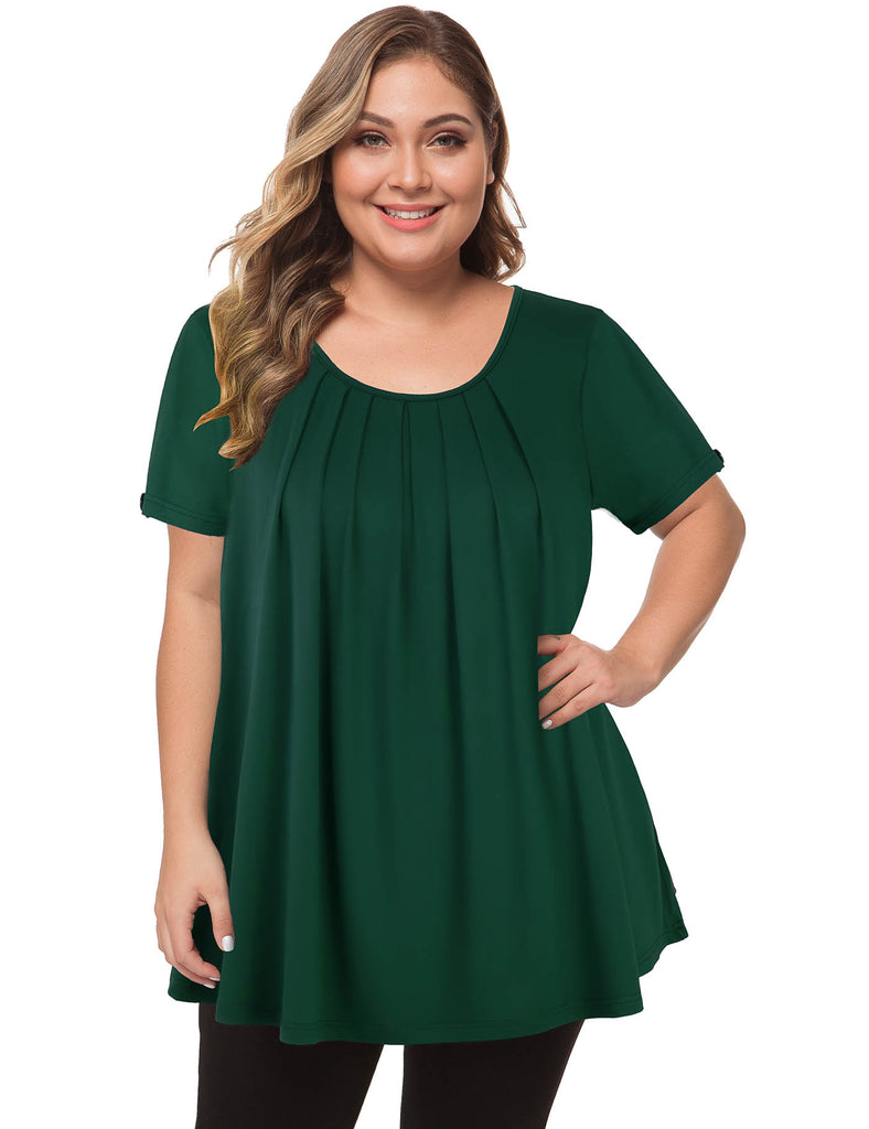 plus-size-tops-for-women-flowy-tunic-shirt-dark-green