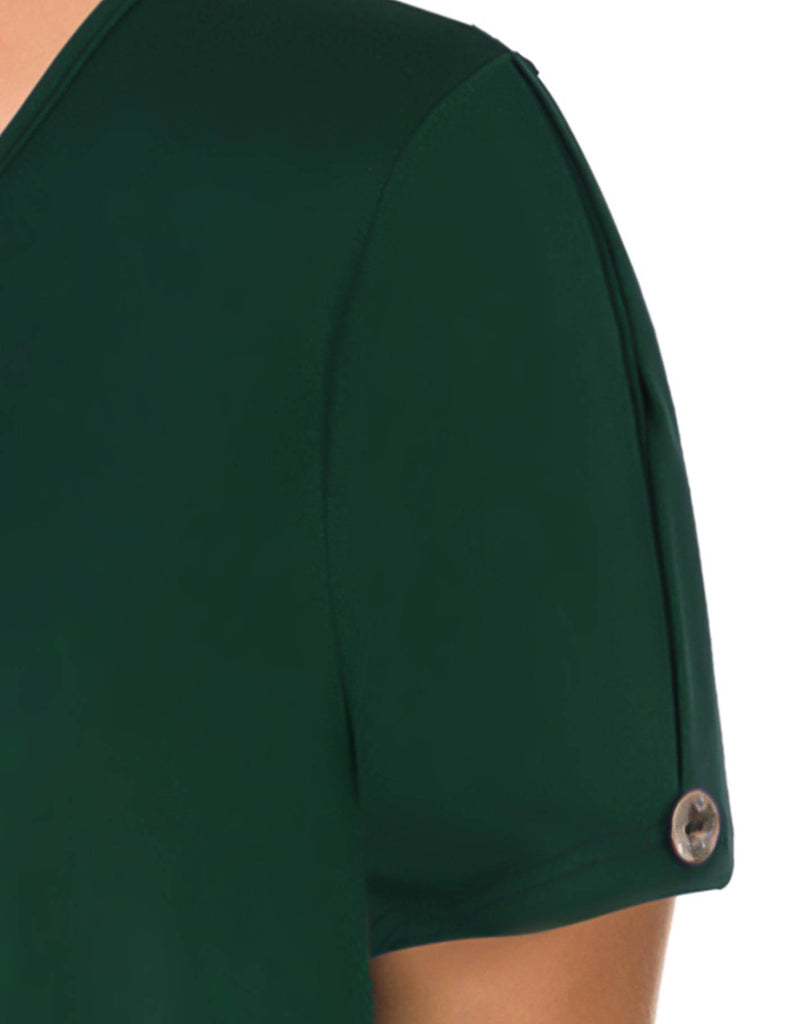 plus-size-tops-for-women-flowy-tunic-shirt-dark-green-detail