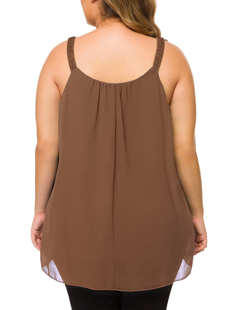 plus-size-tops-for-women-pleated-tank-cami-coffee-back