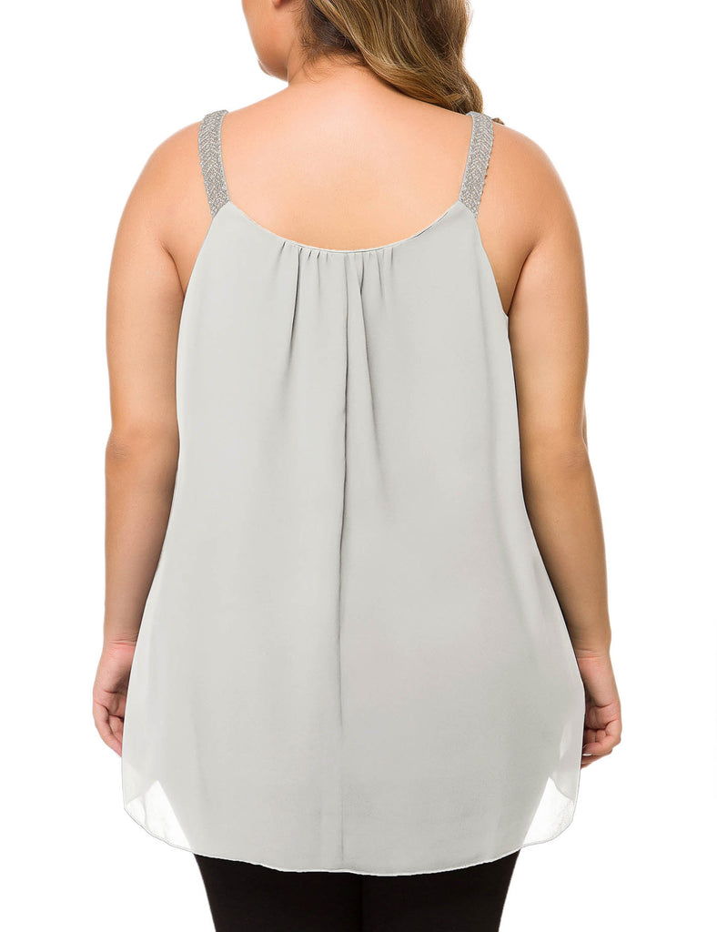 plus-size-tops-for-women-pleated-tank-cami-light-gray-back