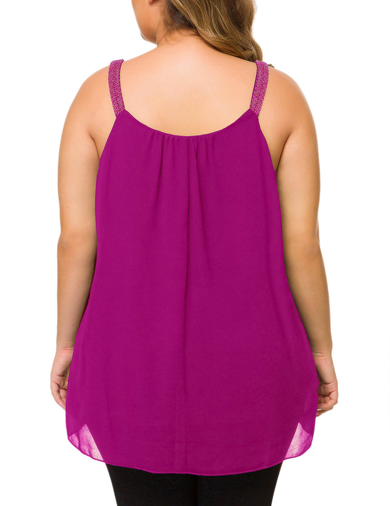 plus-size-tops-for-women-pleated-tank-cami-rose-pink-back