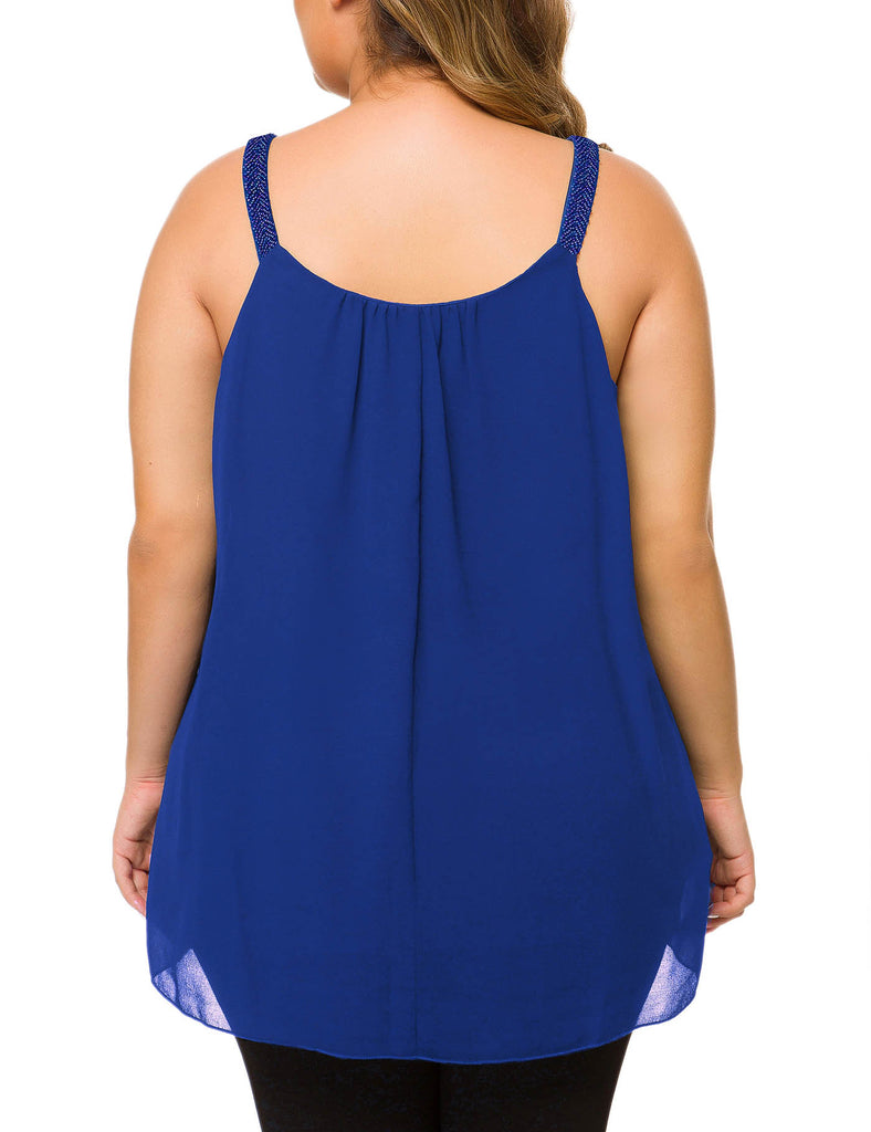 plus-size-tops-for-women-pleated-tank-cami-royal-blue-back